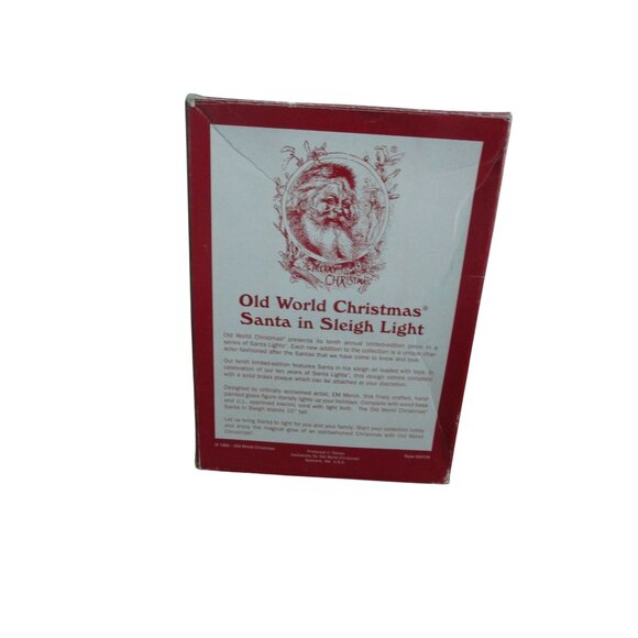 Old World Christmas Santa In Sleigh Light 10th Anniversary Edition Hand Painted - Picture 9 of 16